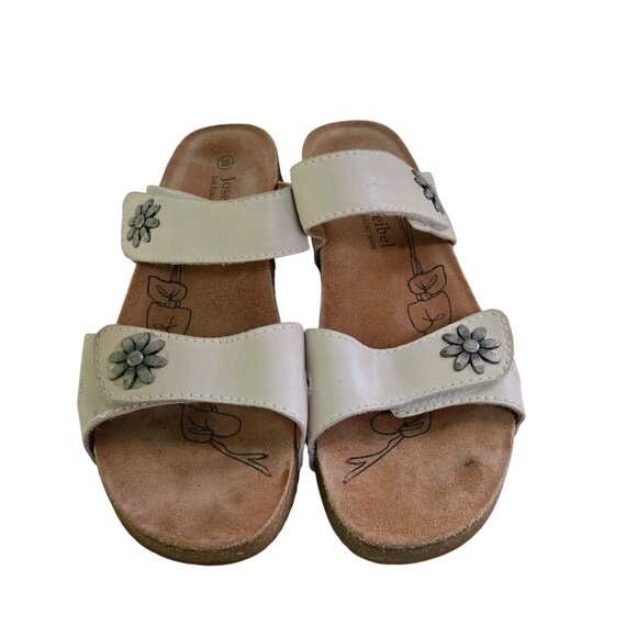 Josef Seidel Tonga '04 Sandal Cork Leather Comfort Hook And Loop Closure Size 39 - Picture 4 of 10